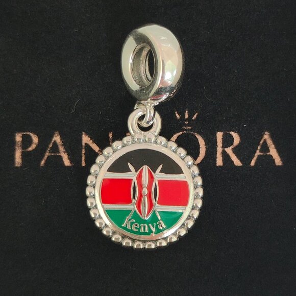 Pandora Jewelry - Pandora Kenya Flag Dangle Charm S925 Silver with box